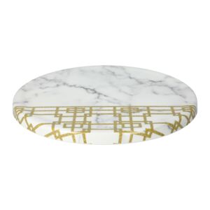 Round Marble Plate White and Gold 11inch Round Marble Plate White and Gold 11inch